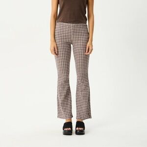 AFENDS Seersucker Flare Pant | XS | coffee check